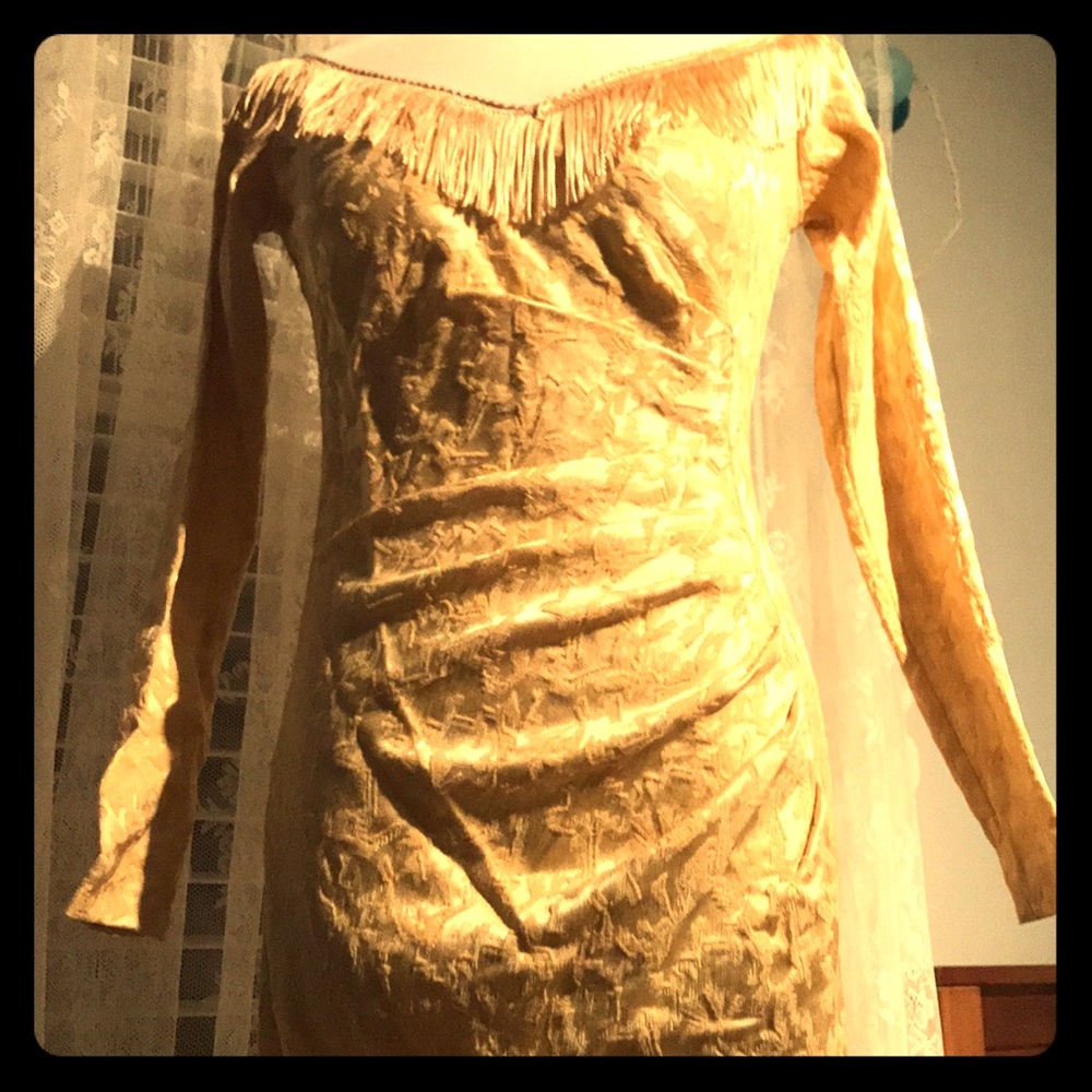 Long-Sleeved Country Western Gown Fringe Halloween